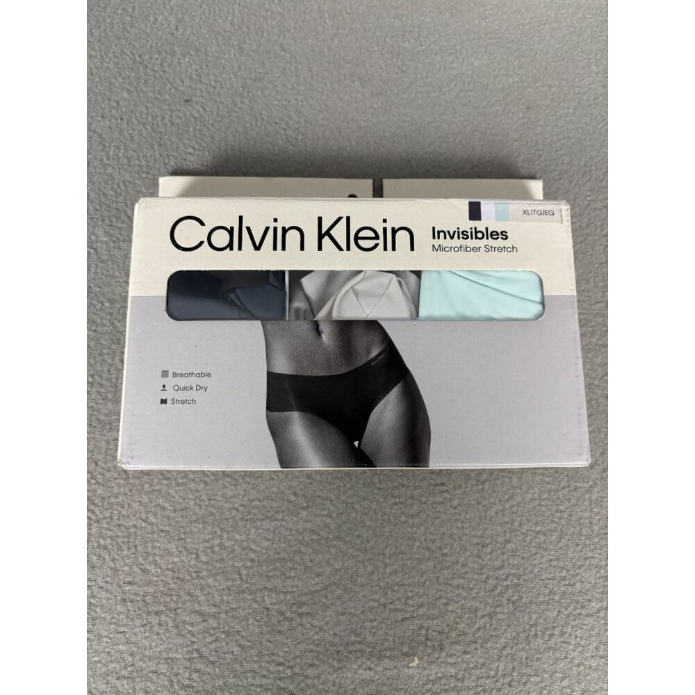 Calvin Klein Women's Invisibles Microfiber 3-Pack Hipster Underwear XL NWTs